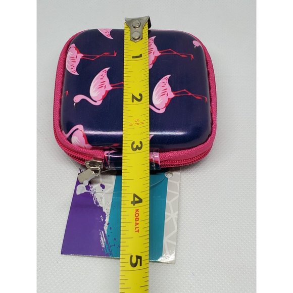 Blue Pink Pelican Graphics Zipper Inside Pouch Tech Earphone Earbuds Case - Picture 10 of 11